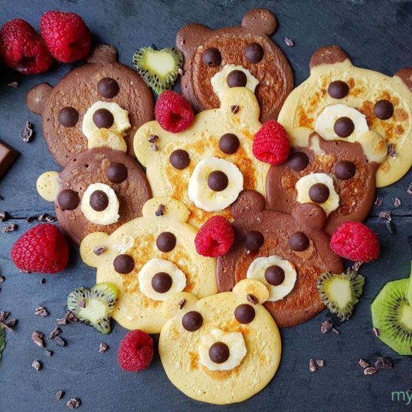 Teddy Pfannkuchen mit Gesicht